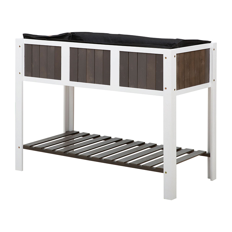 Fioriera da giardino rialzata in legno da 47' x 23' x 35' con ampia area per piantare, ripiano e uso versatile