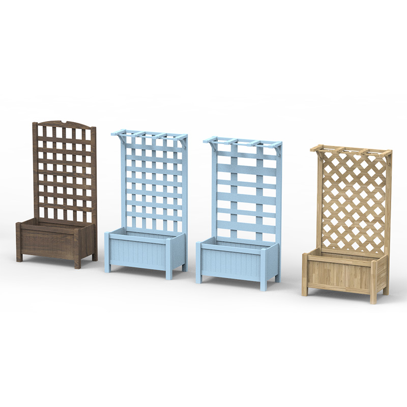 Letto da giardino rialzato 23,5' x 11,5' x 49,25' con schienale a traliccio e robusto design e materiali in legno