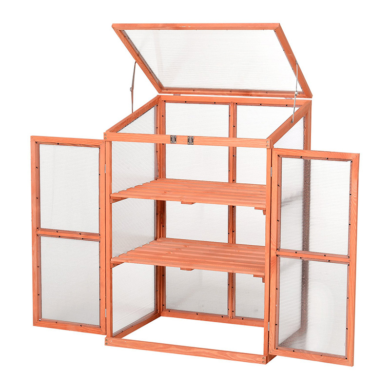 Fioriera rettangolare per serra con pannelli in policarbonato per mantenere calde le piante