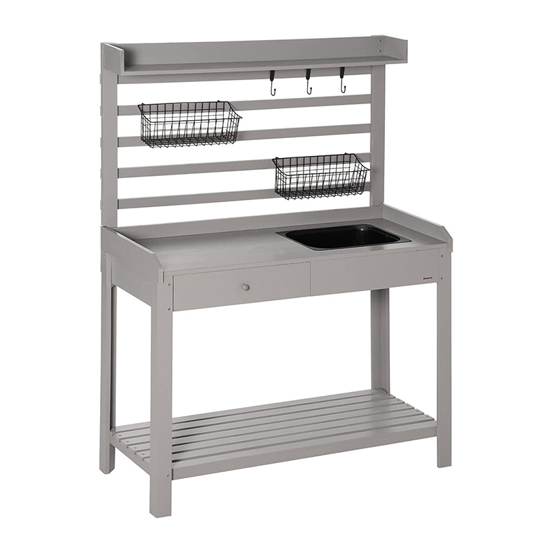 Tavolo da invasatura, postazione da giardino con setaccio, lavello e cestelli rimovibili