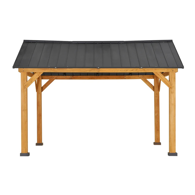 Gazebo hardtop 11x13 con struttura in legno, tettoia per gazebo in metallo permanente con gancio a soffitto per giardino, patio, cortile