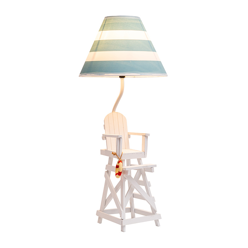 Lampada da tavolo in stile costiero, blu ghiaccio antico