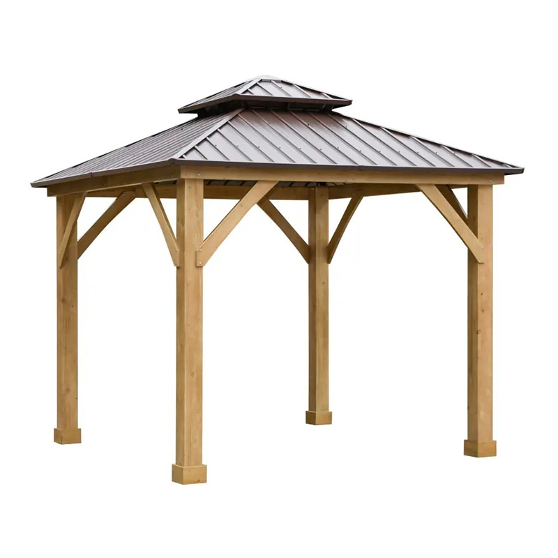 10 'x 10' Hardtop Gazebo Patio Baldacchino Shelter all'aperto con tetto in acciaio a doppio livello