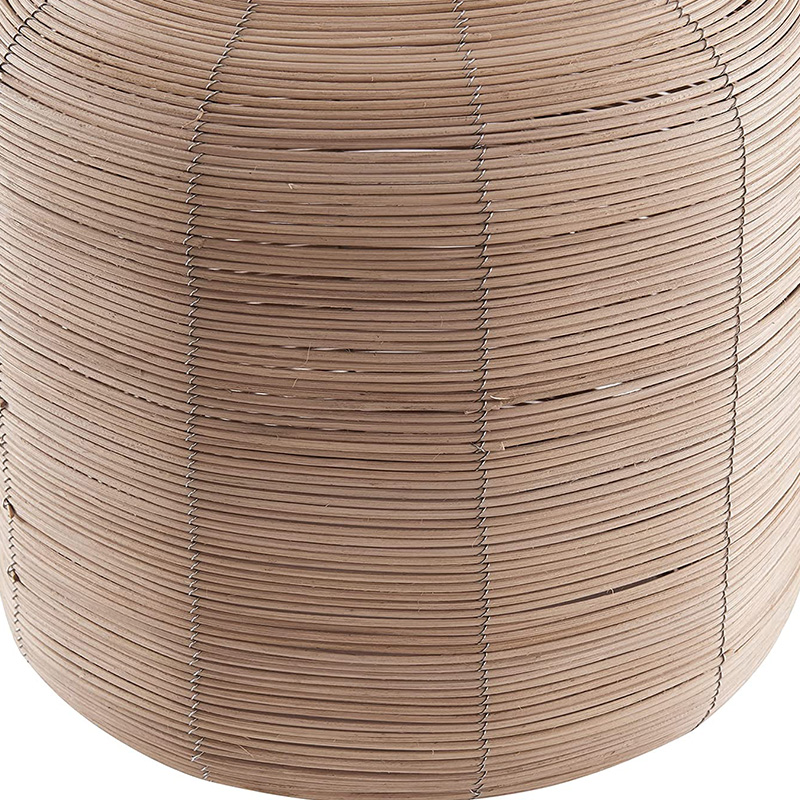 Lampada da tavolo alta 26,5' di grandi dimensioni/rattan con paralume in tessuto in rattan naturale/ottone/bianco
