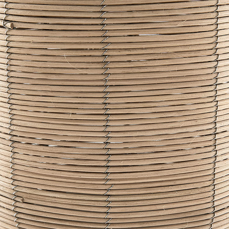 Lampada da tavolo alta 26,5' di grandi dimensioni/rattan con paralume in tessuto in rattan naturale/ottone/bianco