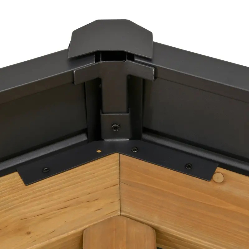 Gazebo hardtop 11x13 con struttura in legno, tettoia per gazebo in metallo permanente con gancio a soffitto per giardino, patio, cortile