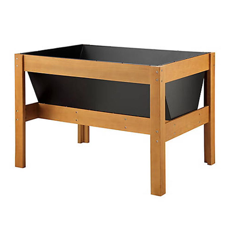 Fioriera da giardino rialzata in legno da 47' x 23' x 35' con ampia area per piantare, ripiano e uso versatile