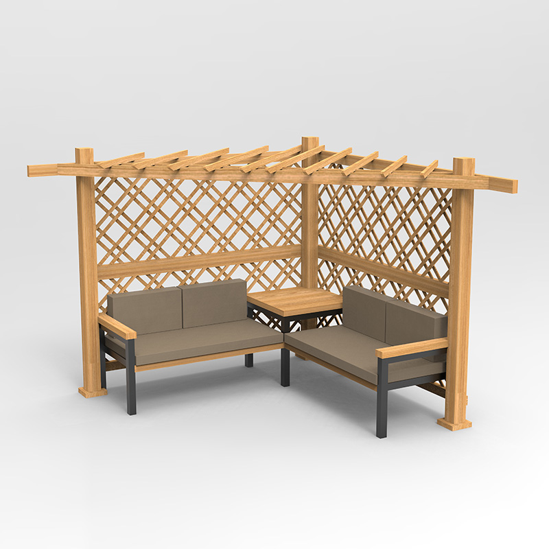 Gazebo a pergola da esterno 10' x 10', 100% pergola in legno adatto per patio, terrazza, giardino, gazebo, perfetto per barbecue, feste, picnic, nero