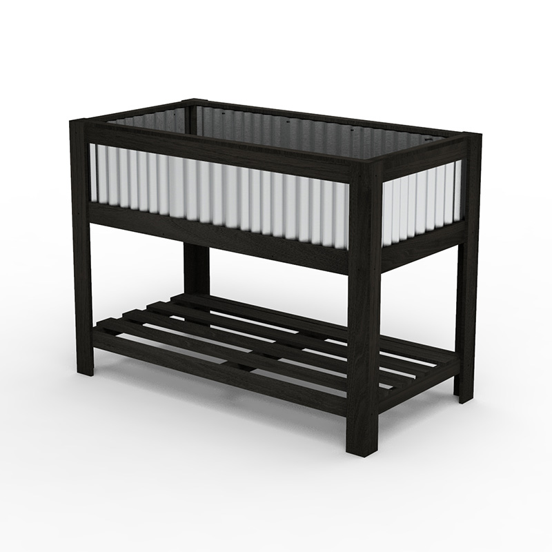 Fioriera da giardino rialzata in legno da 47' x 23' x 35' con ampia area per piantare, ripiano e uso versatile