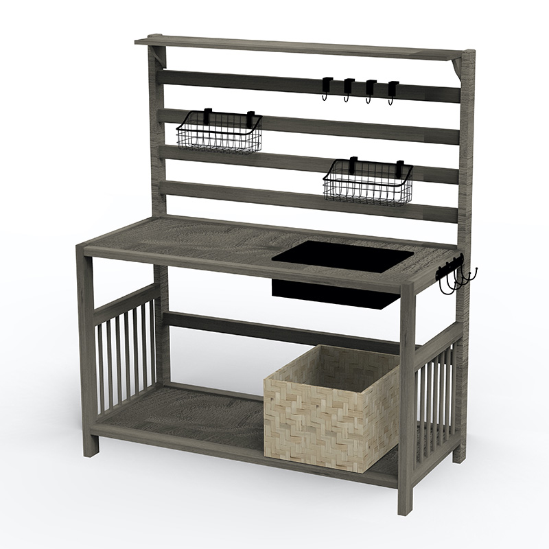 Tavolo da invasatura, postazione da giardino con setaccio, lavello e cestelli rimovibili