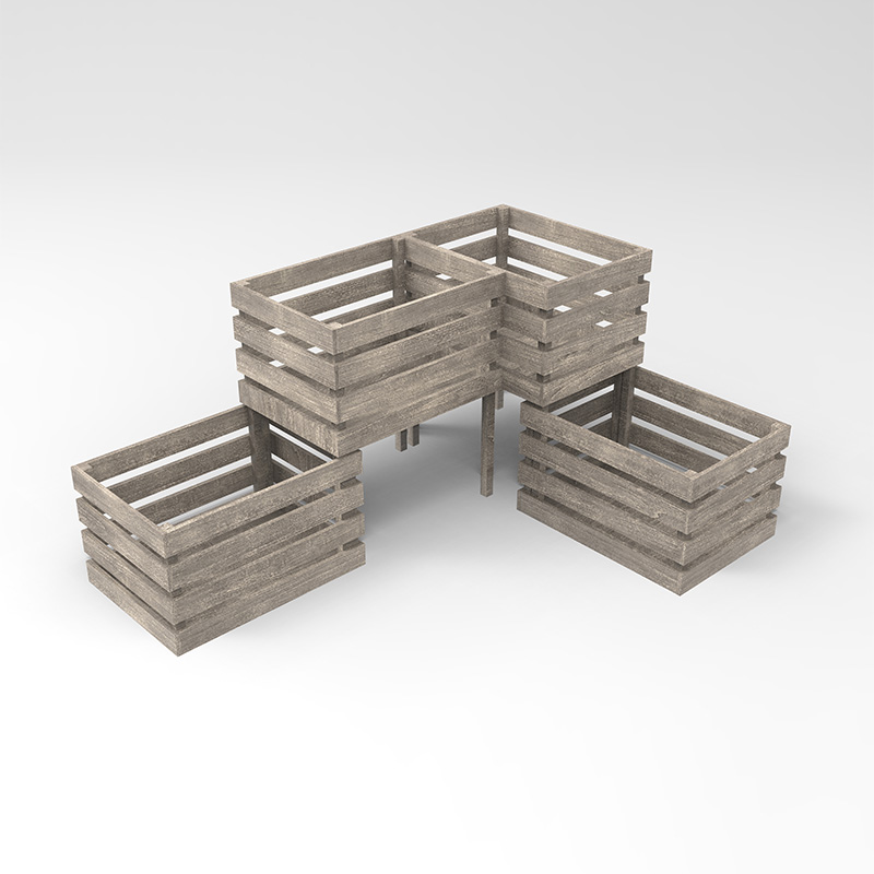 Fioriera autoportante con letto da giardino rialzato a 3 livelli per verdure, erbe, fiori