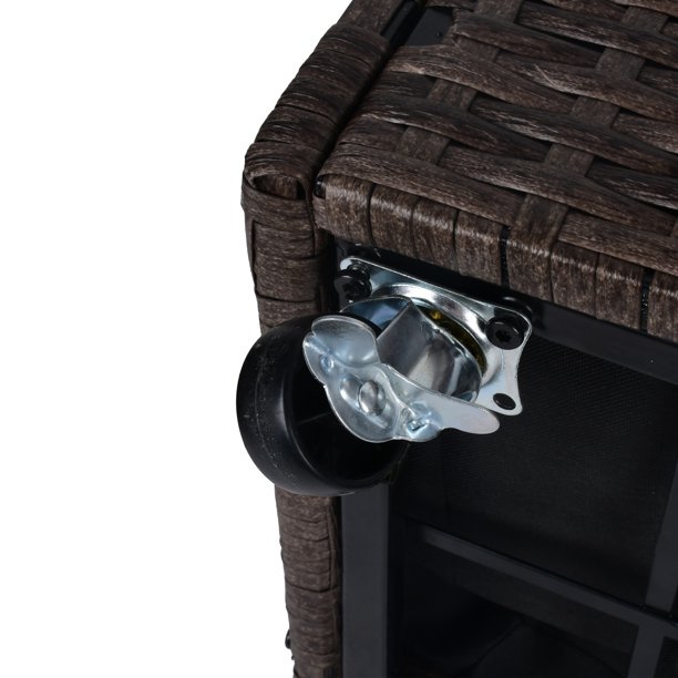 Fioriera per fiori in rattan per interni/esterni con ripiano per attrezzi sotto e robusta area di lavoro sopraelevata 28' H