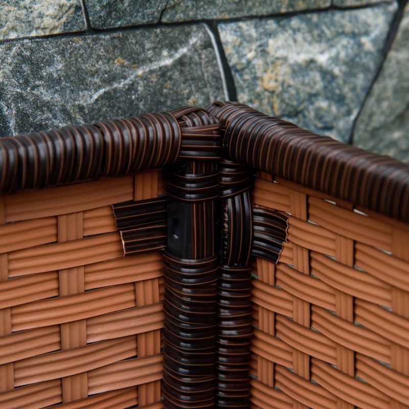 Fioriera per fiori in rattan per interni/esterni con ripiano per attrezzi sotto e robusta area di lavoro sopraelevata 28' H