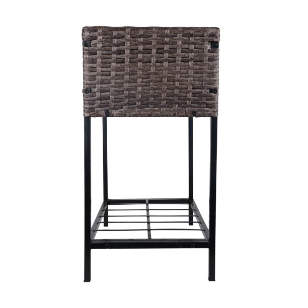 Fioriera per fiori in rattan per interni/esterni con ripiano per attrezzi sotto e robusta area di lavoro sopraelevata 28' H