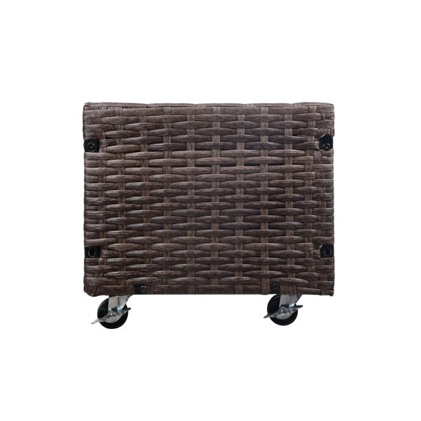 Fioriera per fiori in rattan per interni/esterni con ripiano per attrezzi sotto e robusta area di lavoro sopraelevata 28' H