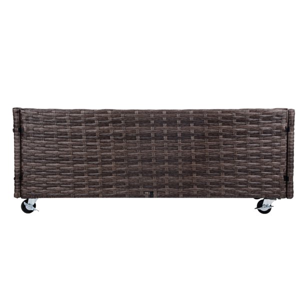 Fioriera per fiori in rattan per interni/esterni con ripiano per attrezzi sotto e robusta area di lavoro sopraelevata 28' H