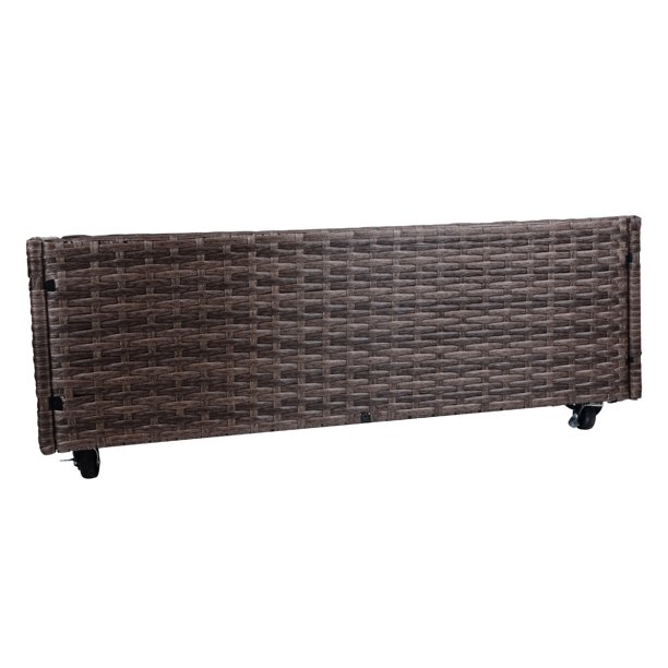 Fioriera per fiori in rattan per interni/esterni con ripiano per attrezzi sotto e robusta area di lavoro sopraelevata 28' H