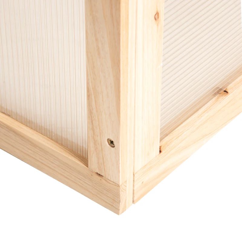 Kit aiuola rialzata da giardino con serra, fioriera in legno a telaio freddo, naturale