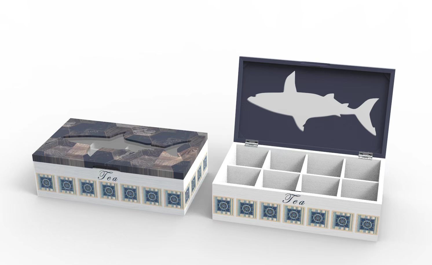 Lixincrafts arredamento santuario balneare, arredamento in stile mare, scatola da tè