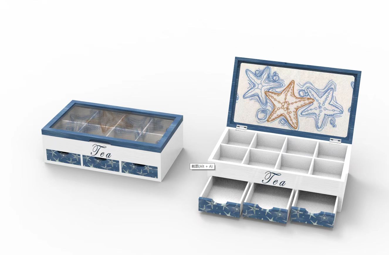 Lixincrafts arredamento santuario balneare, arredamento in stile mare, scatola da tè