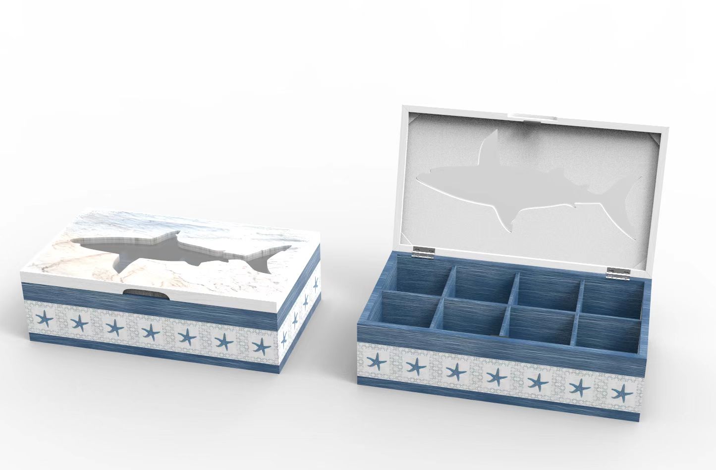 Lixincrafts arredamento santuario balneare, arredamento in stile mare, scatola da tè