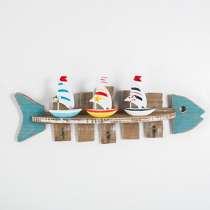 Arredamento del santuario sul mare di Lixincrafts, arredamento in stile mare, decorazione della ruota della nave - pesce