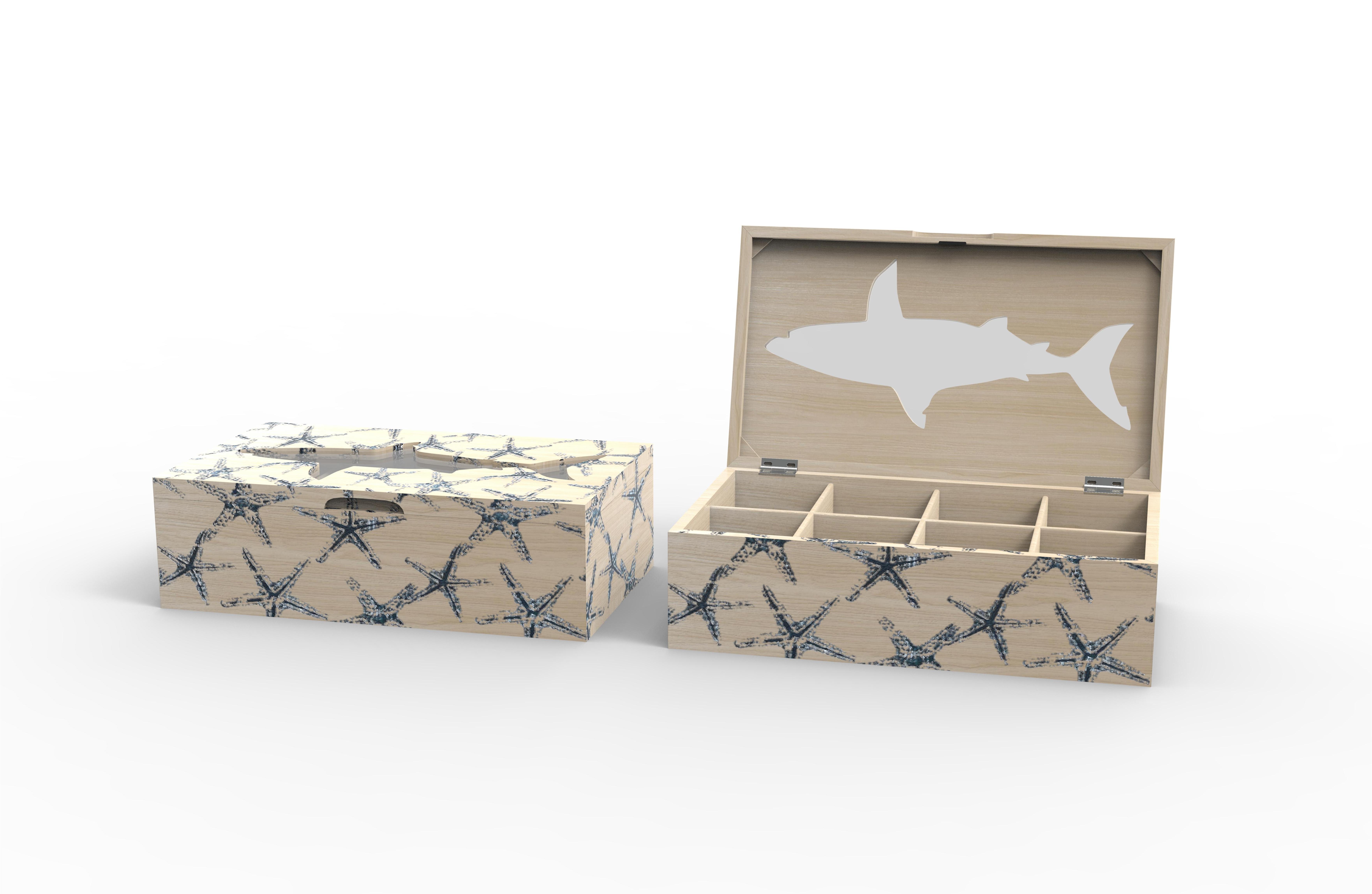 Lixincrafts arredamento santuario balneare, arredamento in stile mare, scatola da tè